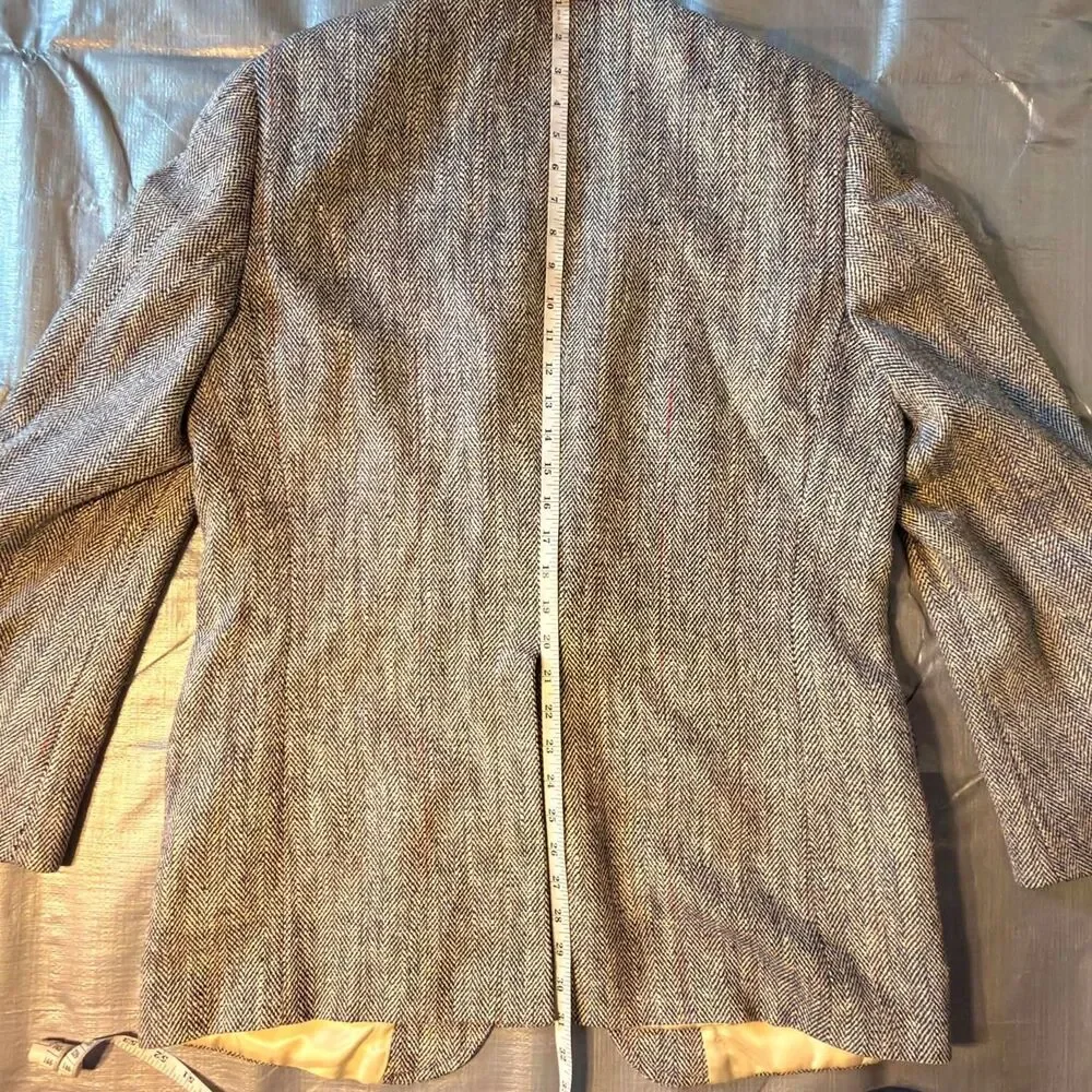 Vintage Chaps Ralph Lauren Tweed Blazer Mens 42 British Wool Herringbone USA